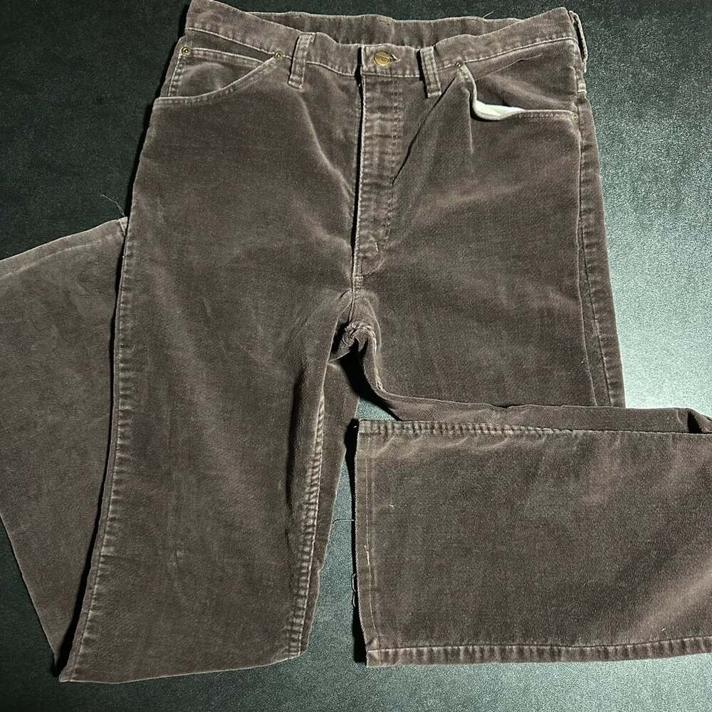 Wrangler Corduroy Pants mens 34 X-Long Brown Vintage 706